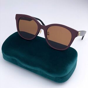 SALE! NEW GUCCI LOGO GG1002SK 003 Brown Black Brown Round Women Sunglasses